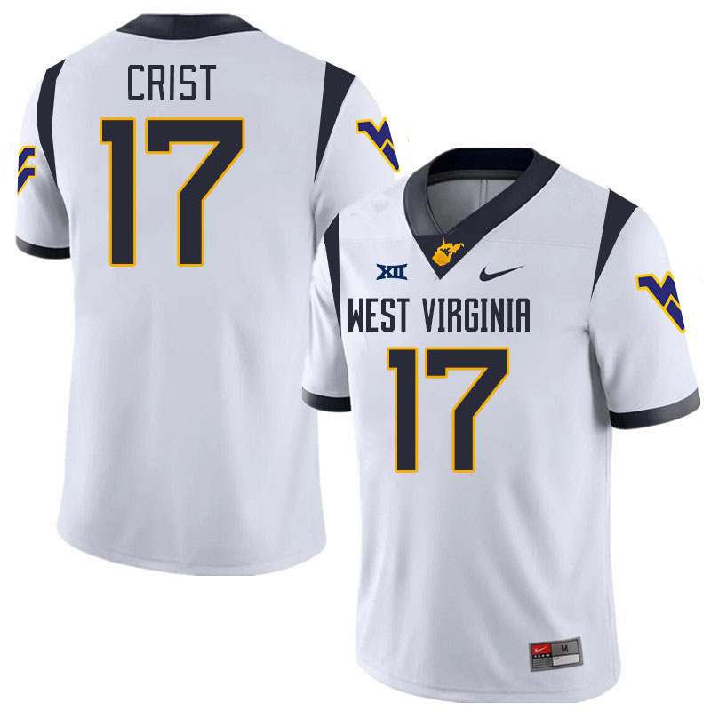 Men #17 Jackson Crist West Virginia Mountaineers College 2024 New Uniforms Football Jerseys Stitched